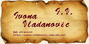 Ivona Vladanović vizit kartica